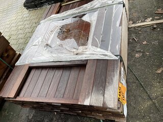 Ca. 146x Guyana Ipé hardhouten planken geschaafd, 21x70mm, lengte 125c